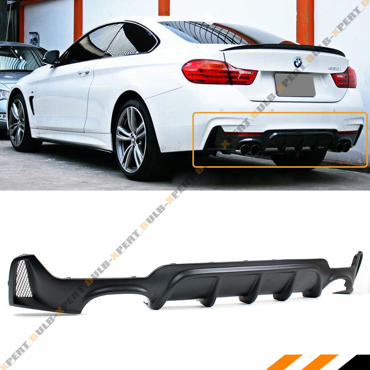 For 14-2020 BMW F32 F33 F36 4 Series MP Style Quad Exhaust Rear Bumper Diffuser