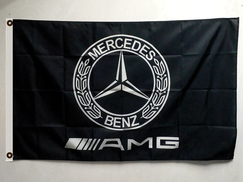 Black Flag For Mercedes Benz AMG racing car banner flags 3X5 Ft