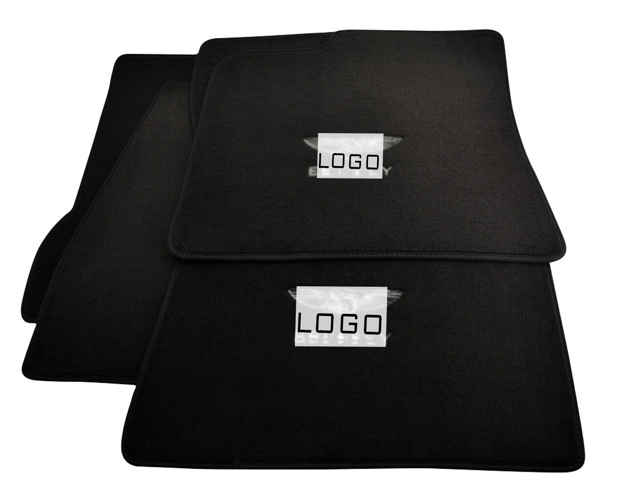 Floor Mats For Bentley Mulsanne With Custom Emblem Tailored Black Carpets Set