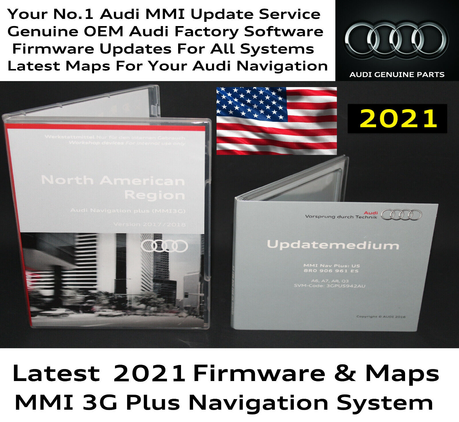 Audi A6 A7 A8 Q3 MMI 3G+ PLUS GENUINE 0942 2021 USA MAPS 6.22.1 8R0060884HG