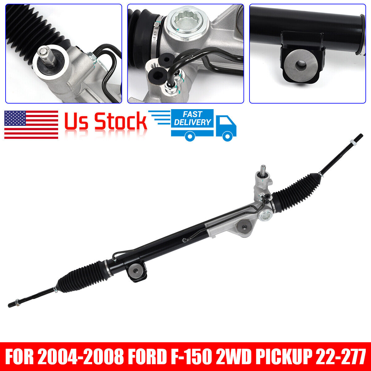 Complete Power Steering Rack and Pinion Gear for Ford F-150 2004-2008 2WD Pickup