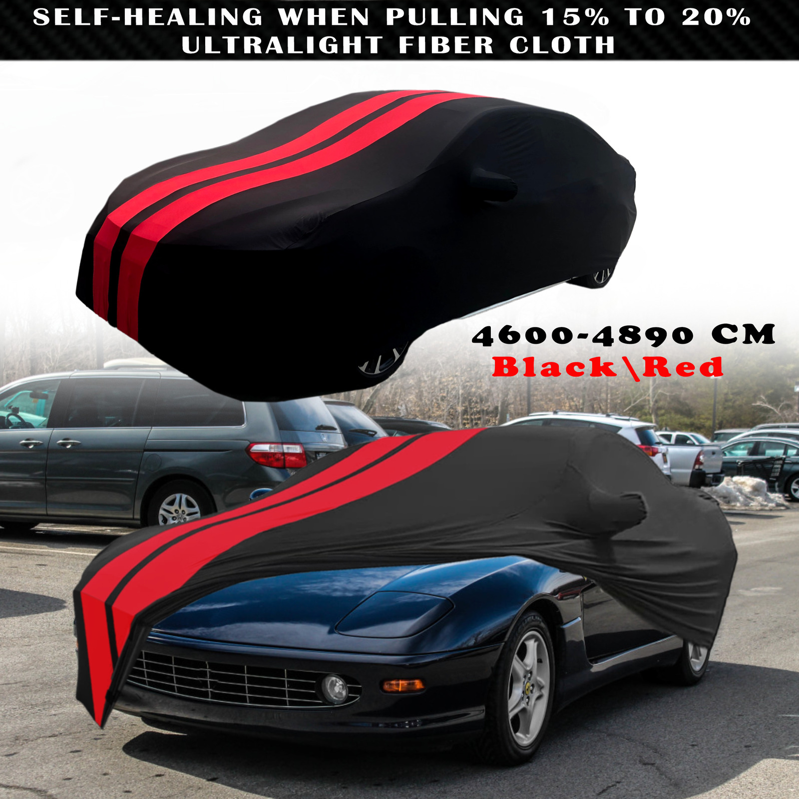 For Ferrari 456GT 456M GT Red Full Car Cover Satin Stretch Indoor Dust Proof A+