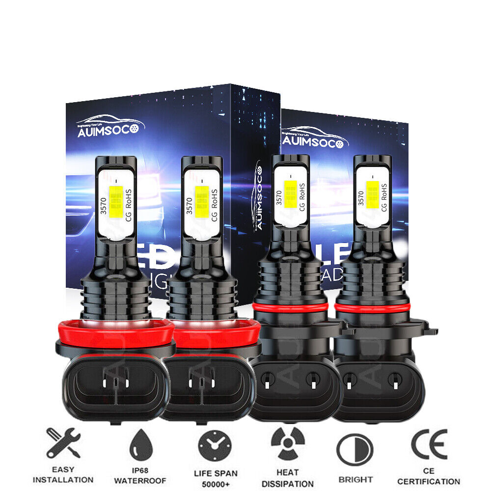 4x LED Headlight Hi/Lo beam Bulbs Kit For Dodge Ram 1500 2500 3500 4500 2009-17