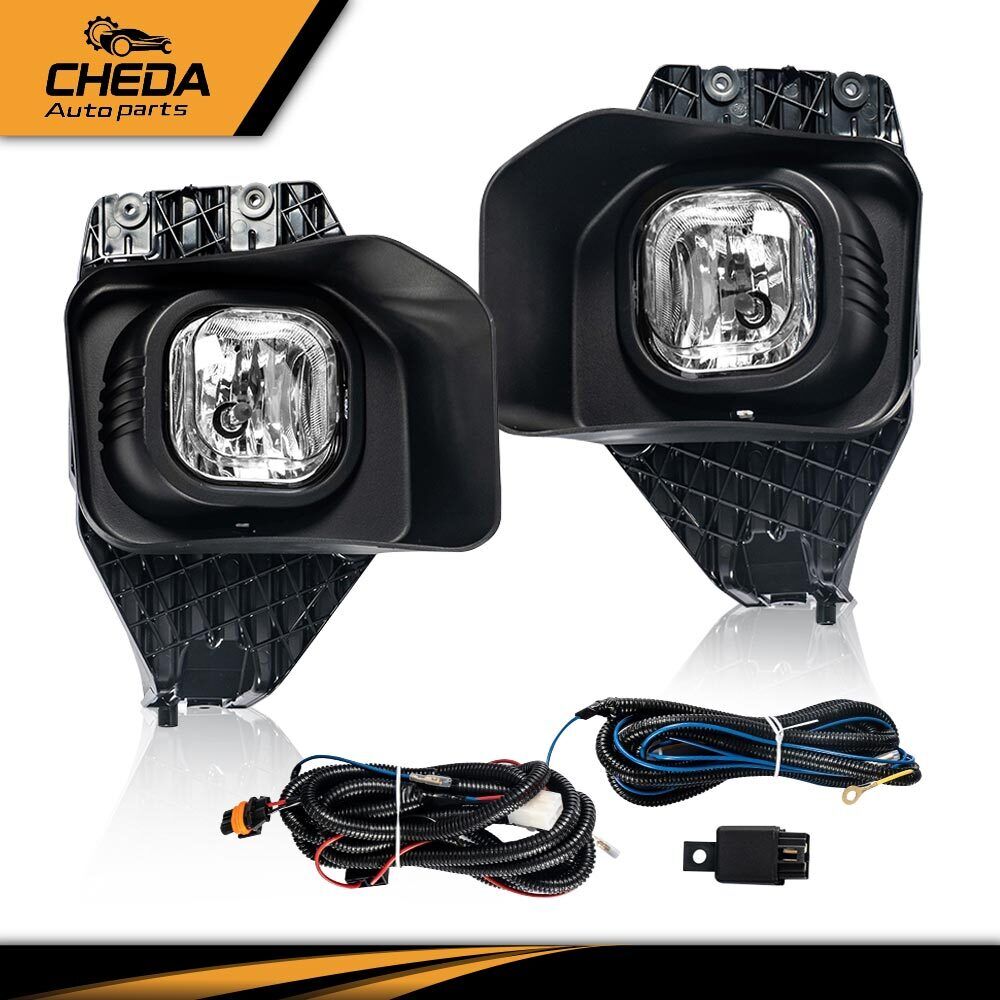 Clear Driving Fog Light + Wiring+Bezel Fit For 2011-16 Ford F250-F550 Super Duty