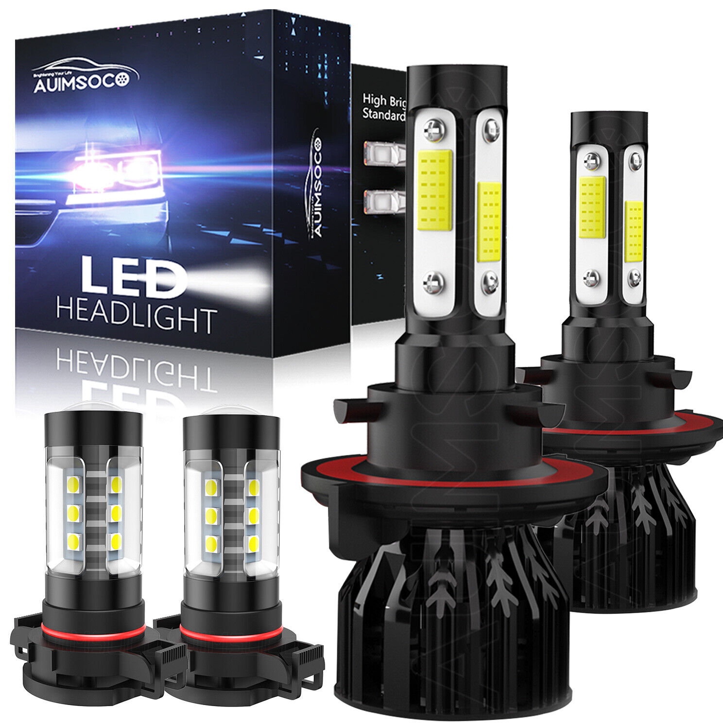 For 2010-2013 Chevrolet Camaro Combo H13 LED Headlight 5202 Foglight Bulbs 6000K