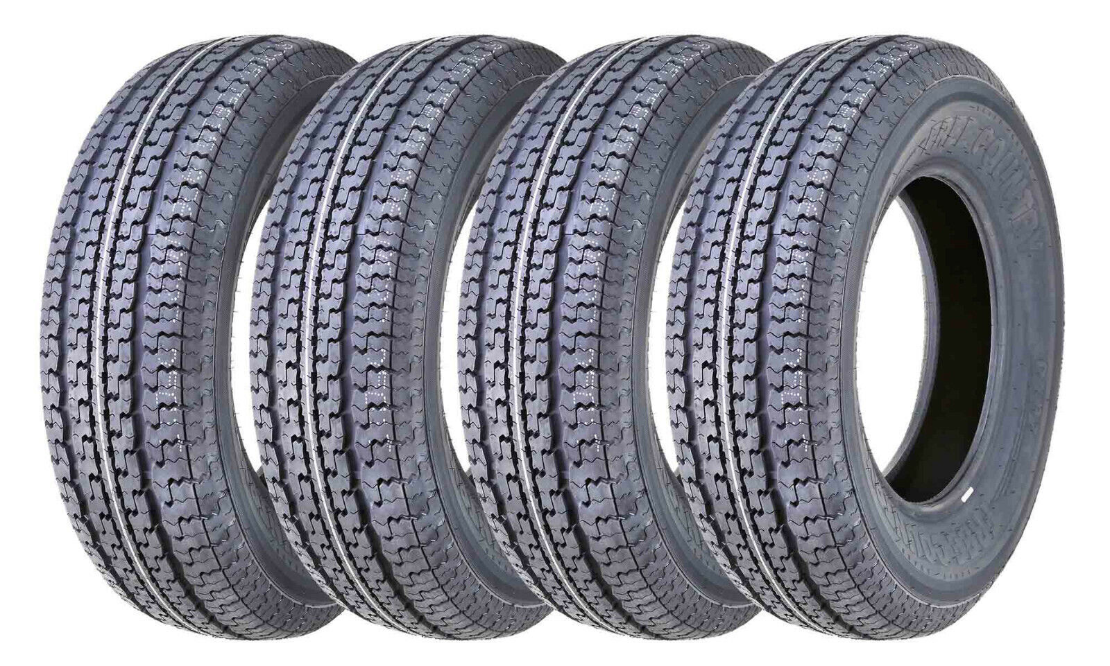 2PC FREE COUNTRY ST205/75R15 Trailer Tires 205 75 15 10PR Radial LRE Heavy Duty