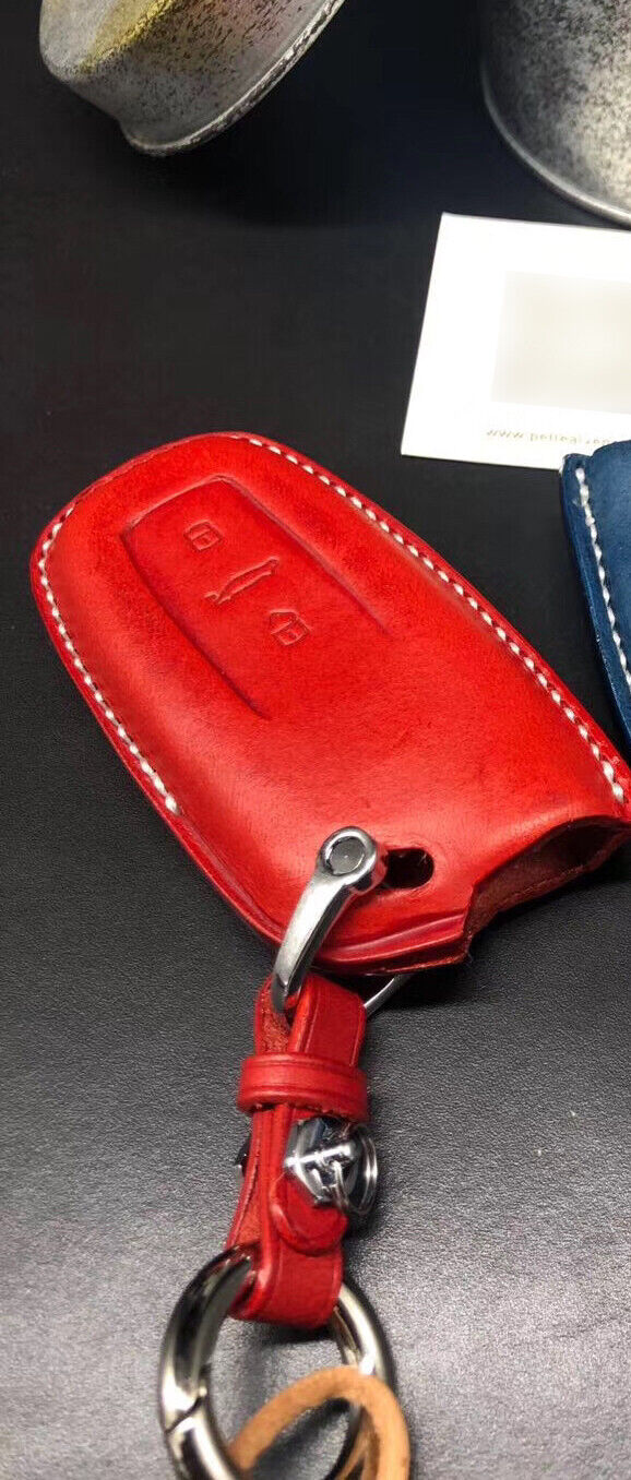 100% Handmade Leather Car Key Fob Case Cover For Lamborghini Huracan Aventador