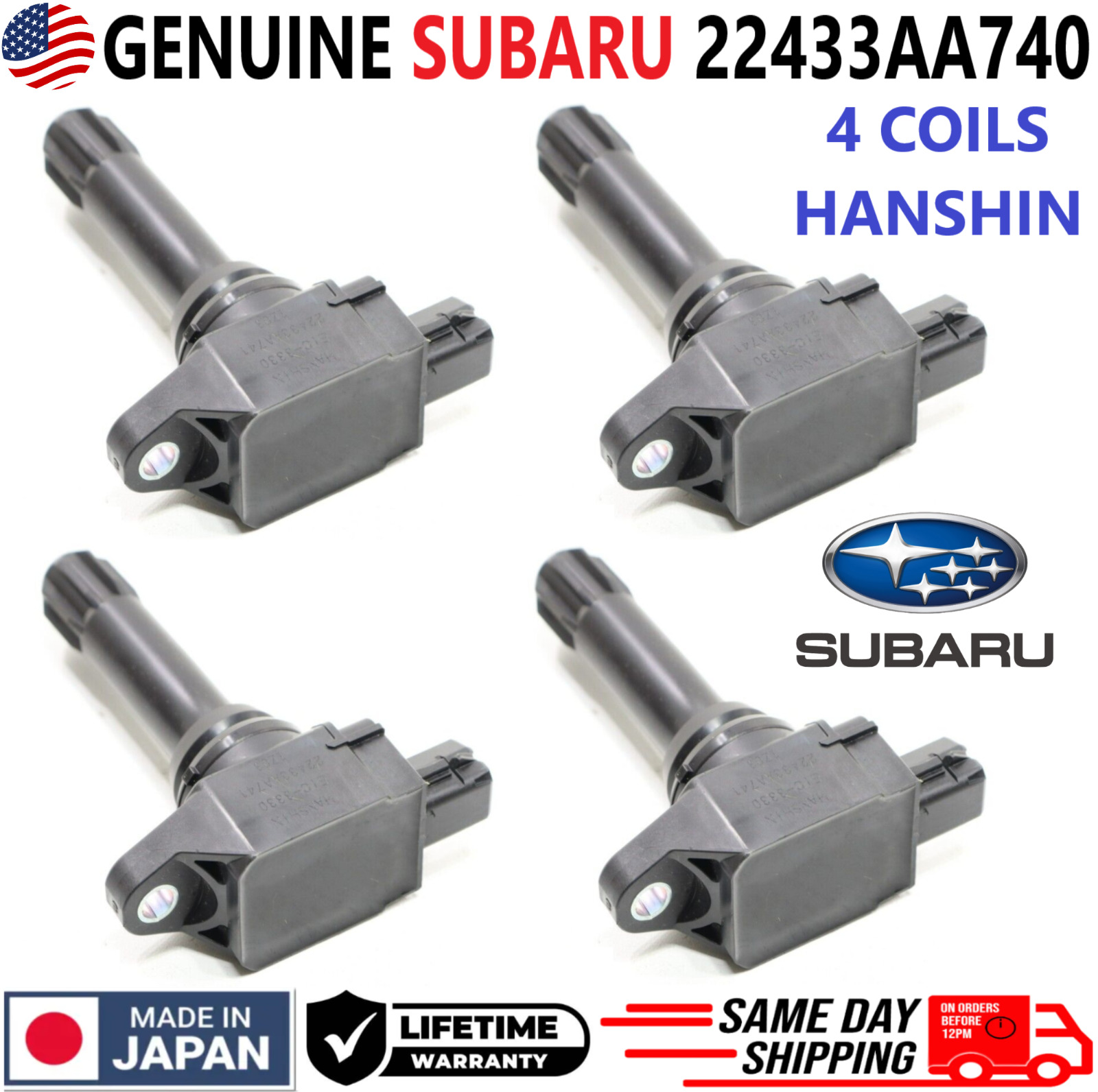 OEM GENUINE SUBARU Ignition Coils For 2015-2020 Subaru 2.0L 2.5L H4, 22433-AA740