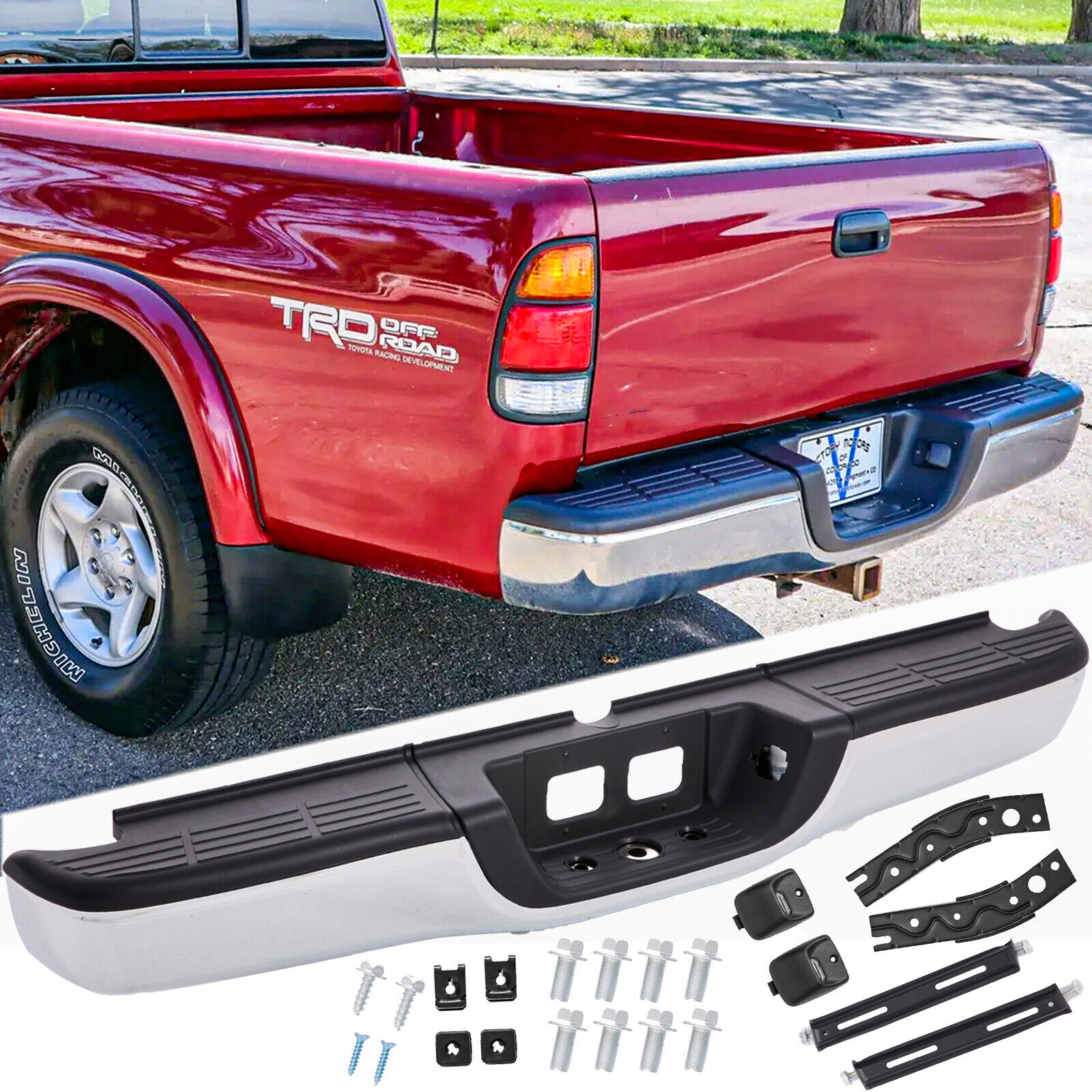 For 2000-2006 Toyota Tundra Chrome Complete Rear  Bumper Replacement