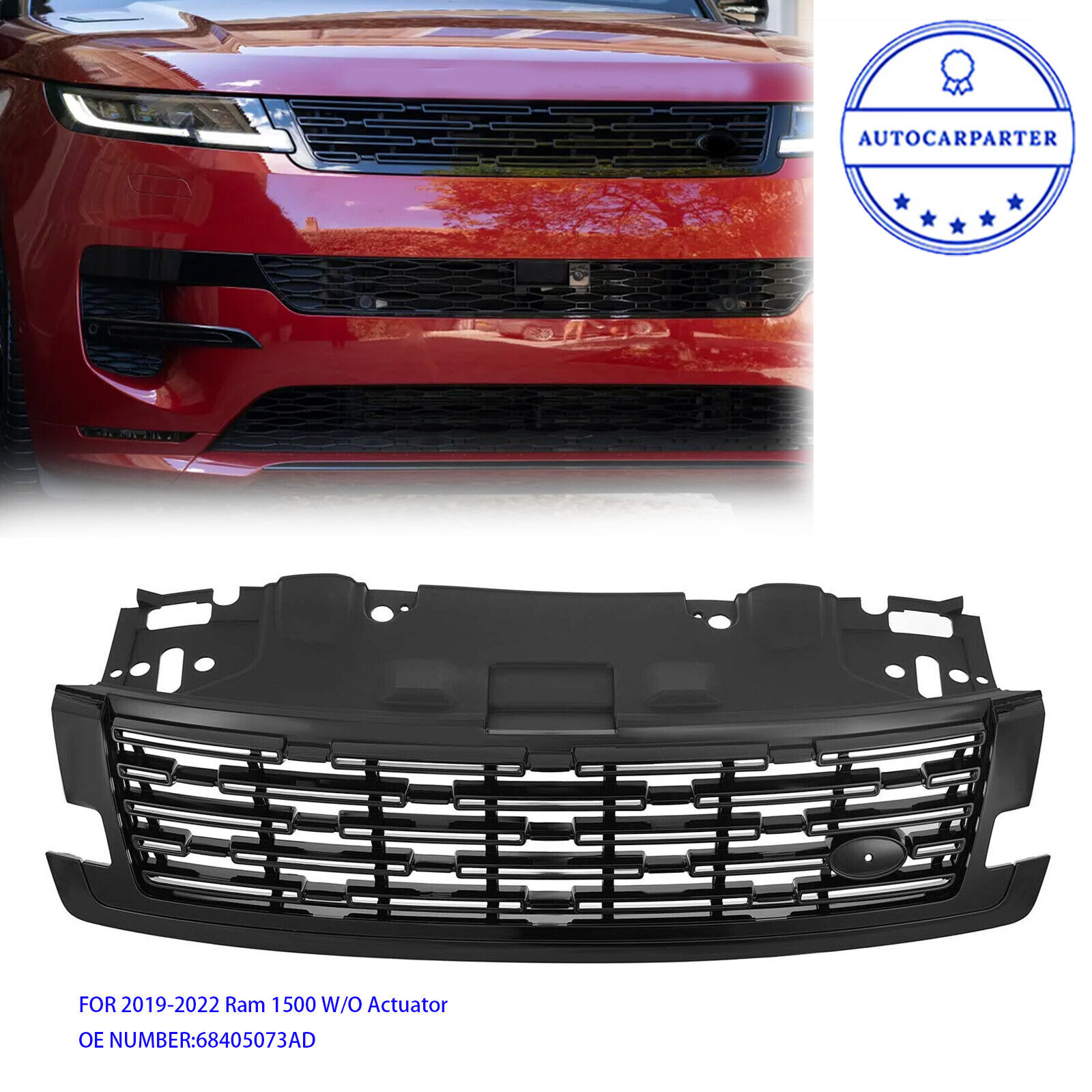 For Land  Rover Range Rover 2023 2024 Front Grille Grill Vent Trim Gloss Black