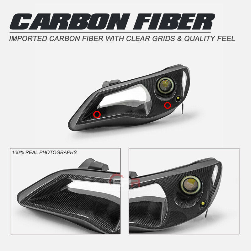 For 06-08 Civic FD2 Carbon Headlight Air Duct LHD Driver Side with light & LED