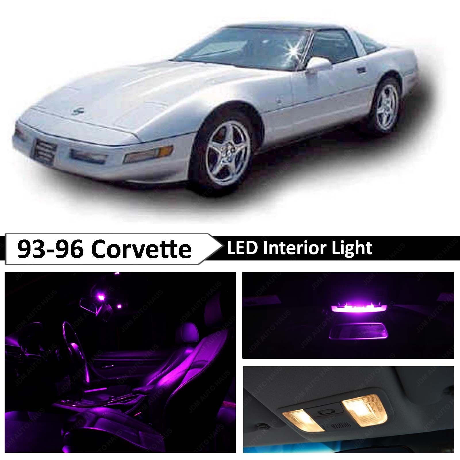 1993-1996 Chevrolet Corvette C4 Purple Interior LED Lights Package Kit 25pcs
