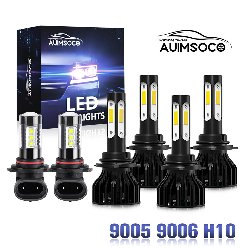 For GMC Sierra 1500 2500 3500 03-06 Combo 9005 9006 LED Headlight+9145 Fog Light