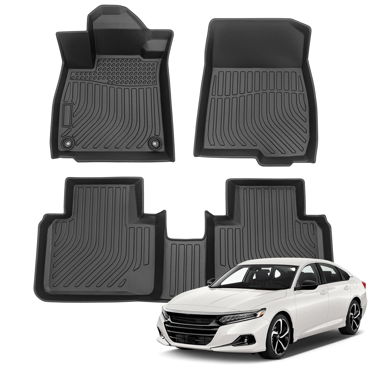 Fit 2018 2019 2020 2021 2022 Honda Accord Floor Mats All Weather 3D TPE Liners