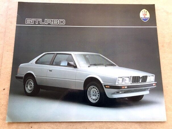 1987 Maserati Biturbo Original 1-page Car Sales Brochure Card