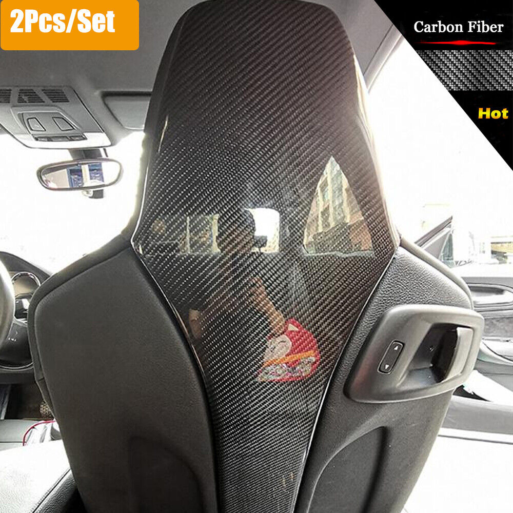 For BMW F80 M3 F82 F83 M4 Interior Seat Back Trim Cover Real Carbon Fiber 2PCS