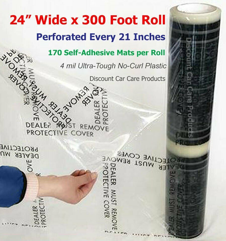 Sticky Floor Mats 24” Wide x 300’ Roll | 21” Perforated Adhesive Floor Mats 4mil