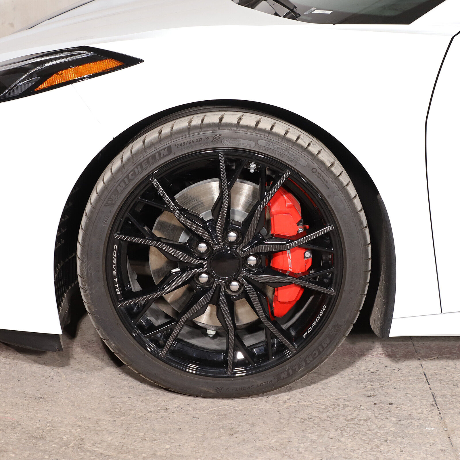 20PCS Carbon Fiber 4 Wheel Decals Stripe Stickers For Corvette C8 2020-2023