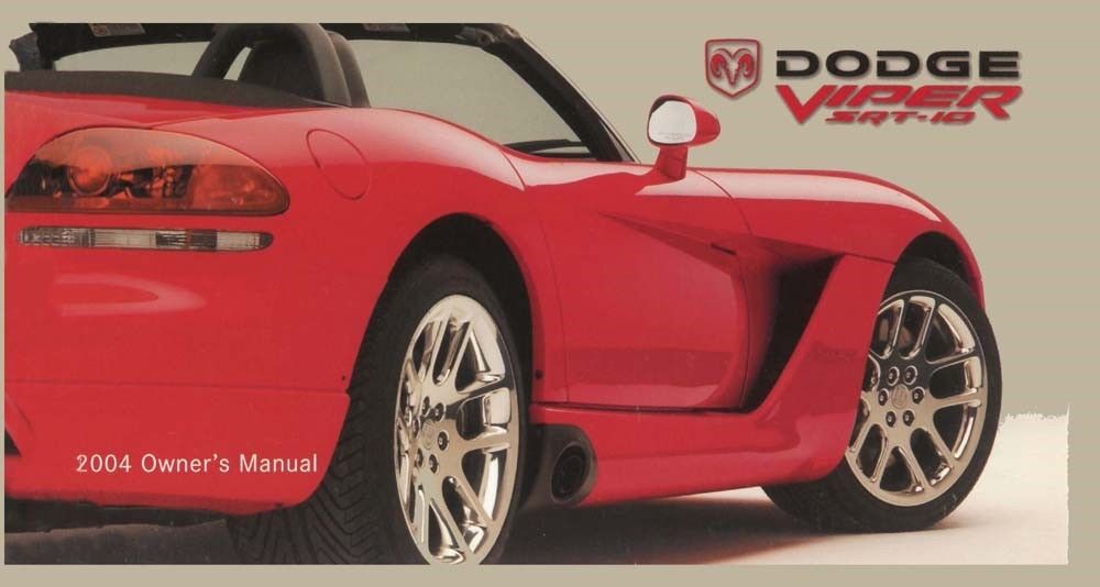 2004 Dodge Viper SRT-10 Owners Manual User Guide