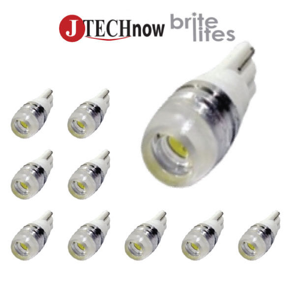 Jtech 10x T10 High Power 1.5W LED Xenon White PIR Lens Bulb 194 168 2825 W5W