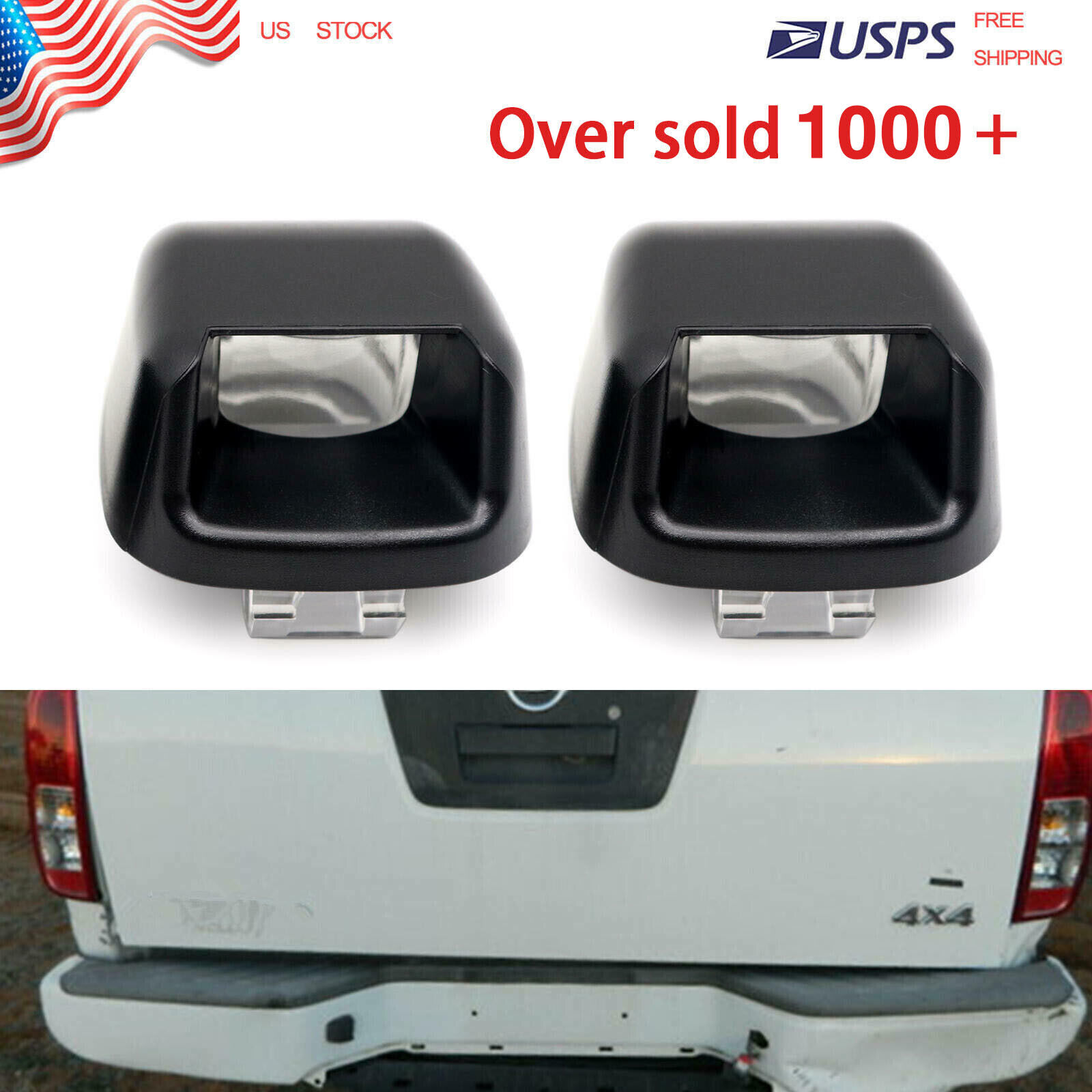 1 Pair License Plate Light Rear Bumper Lamp Housing Cover For Nissan Frontier