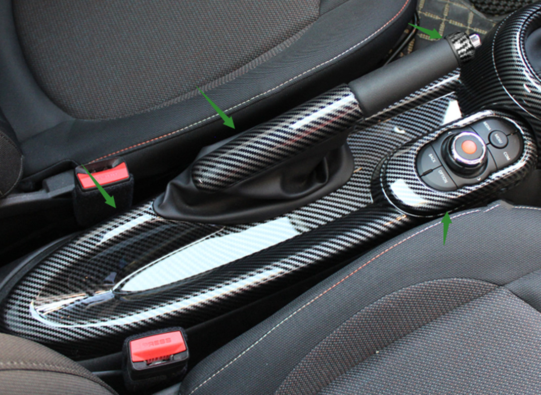 4X Carbon fiber Style Interior Handbrake trim panel For BMW Mini Cooper F55 F56