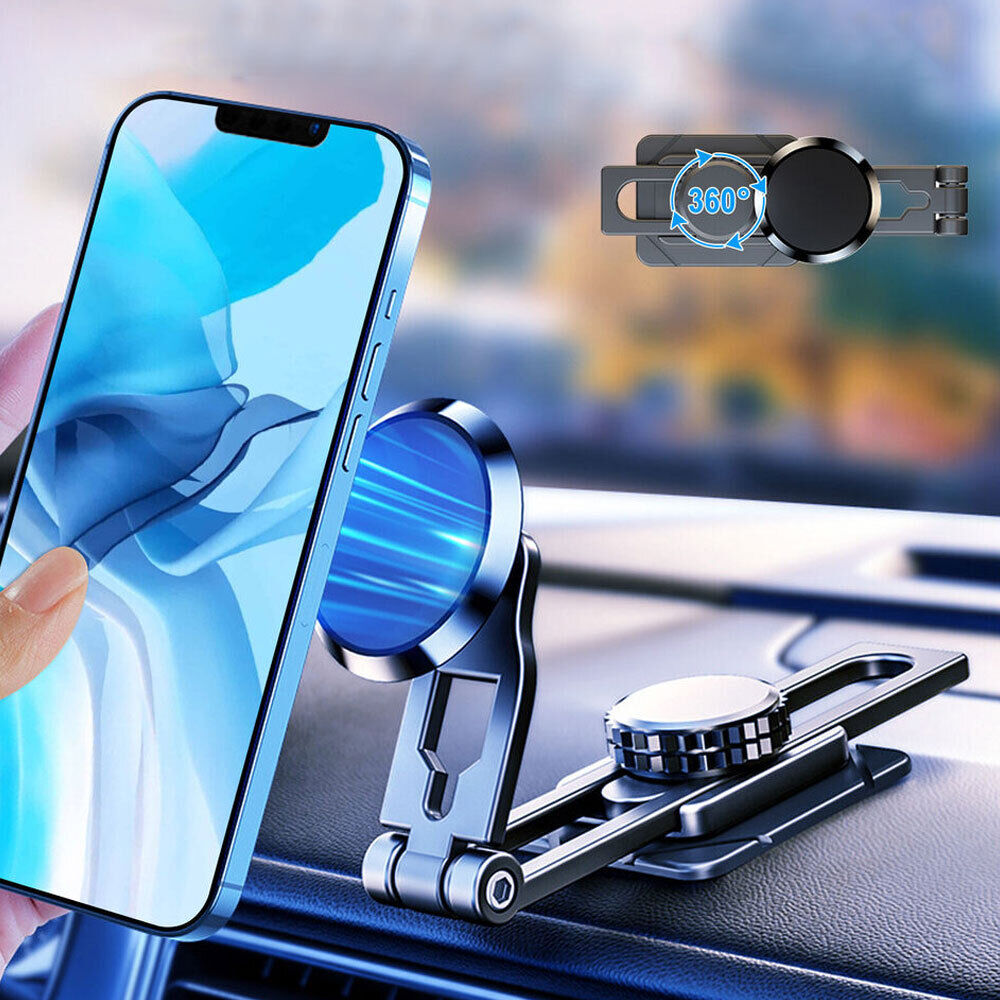 720° Magnetic Car Phone Holder Stand Foldable Mount Parts for-Samsung iPhone 14