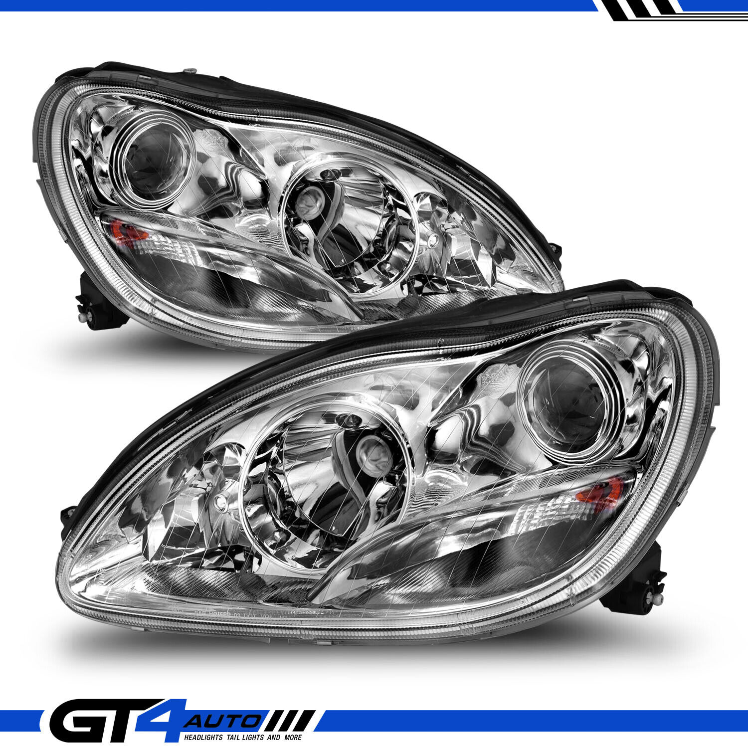 2000-2006 Projector Chrome Headlights For Mercedes Benz S-Class W220