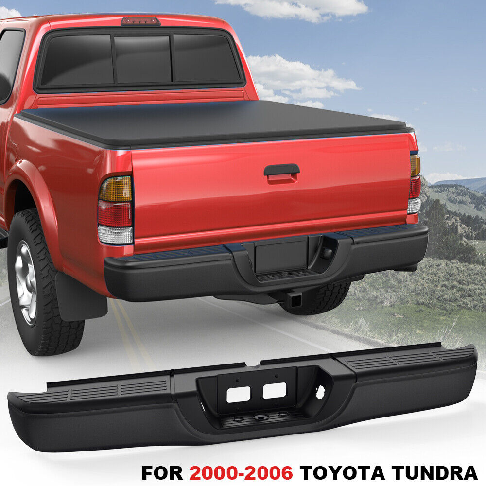 1x Black Rear Step Bumper Complete Assembly For 2000-2006 Toyota Tundra