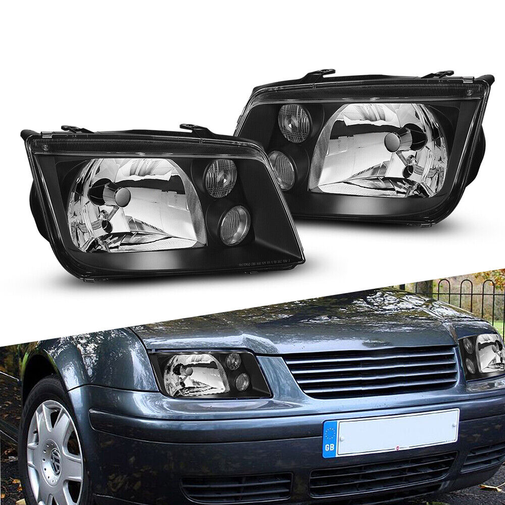 Black For 1999 2000 2001 03 02 04 05 VW Jetta/Bora MK4 Headlight Lamp Left+Right