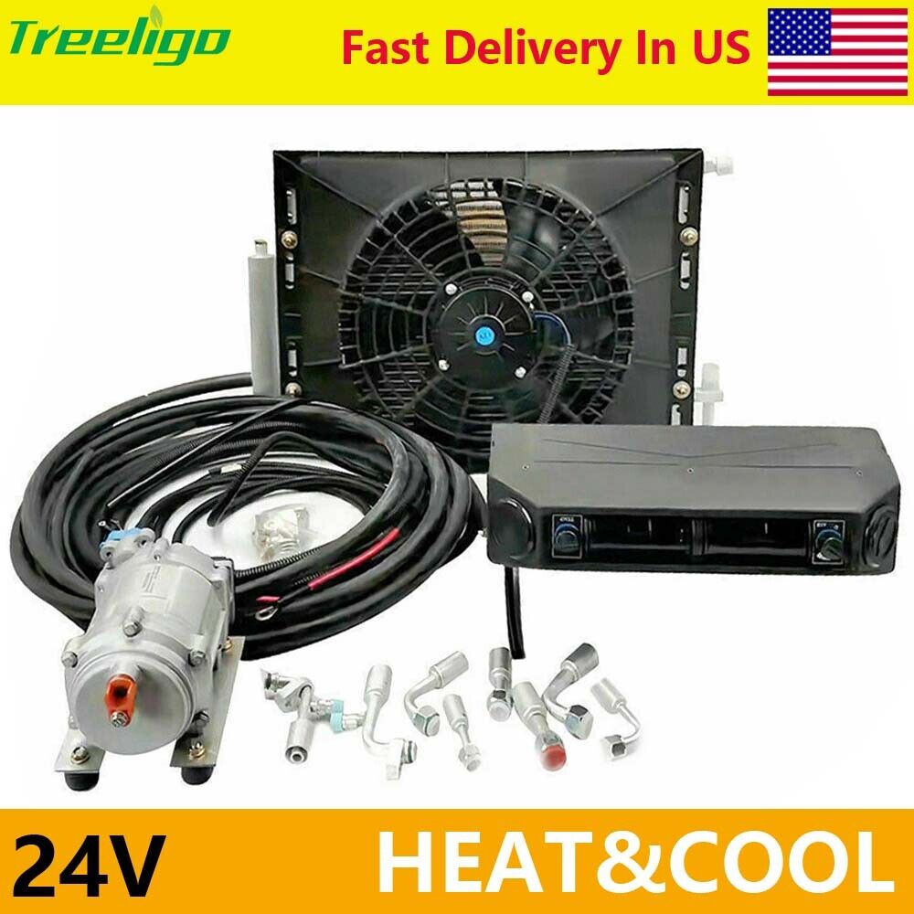 24V Cool&Heat Universal Underdash Air Conditioner Electric DC Auto Car A/C Kit