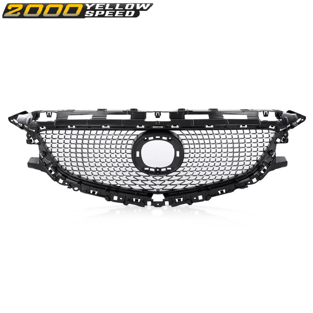 Fit For 2014-2016 Mazda 6 Atenza Diamond Front Bumper Mesh Hood Grille Grill 