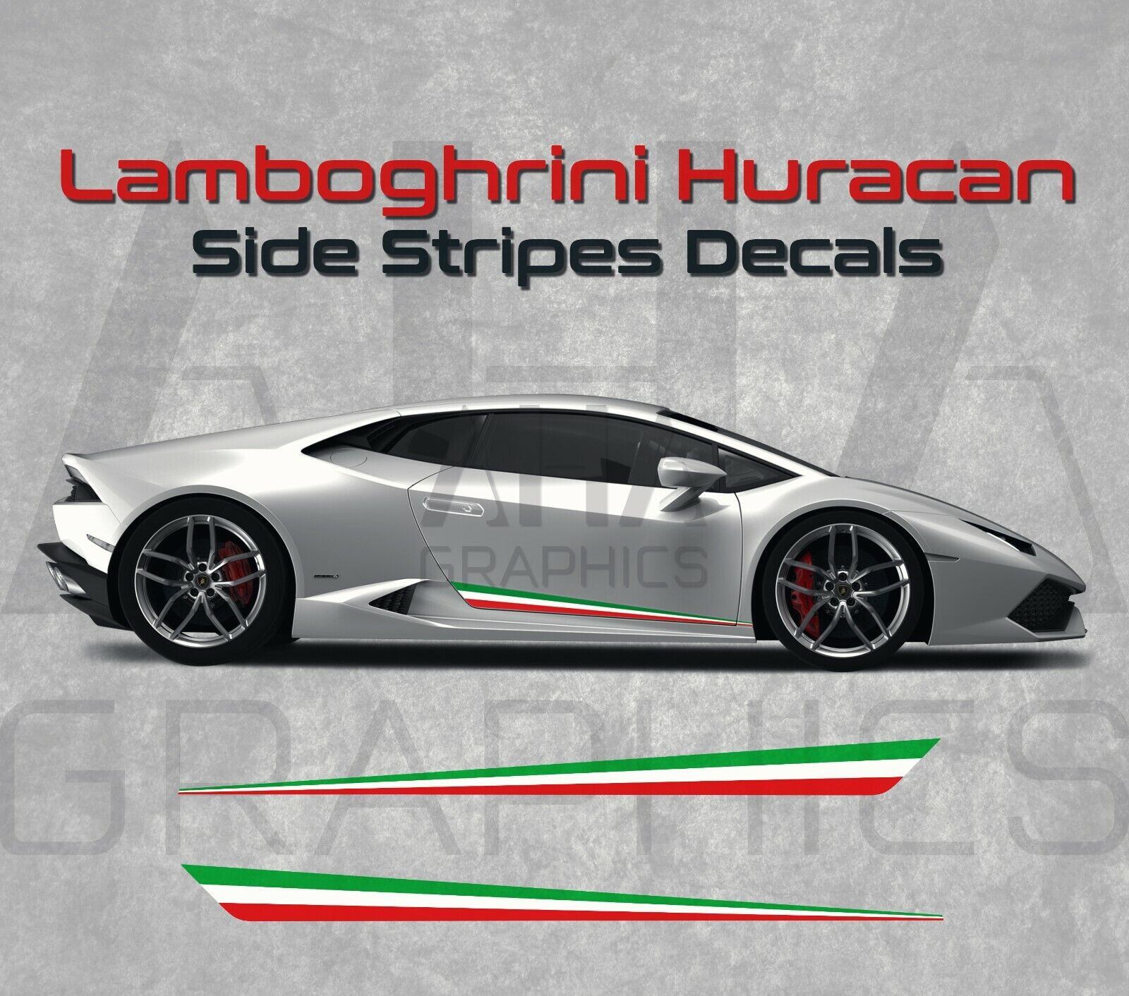 Lamborghini Huracan Performante Side Stripes Decals Italy Side Stripes Decals