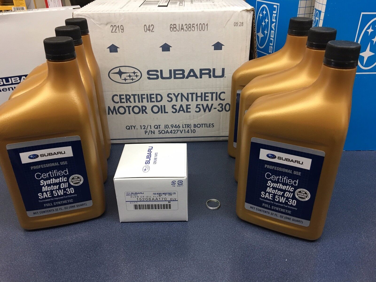 Genuine SUBARU Oil Change Kit Filter Gasket 6 Qts Synthetic 5W30 Turbo WRX 15-21