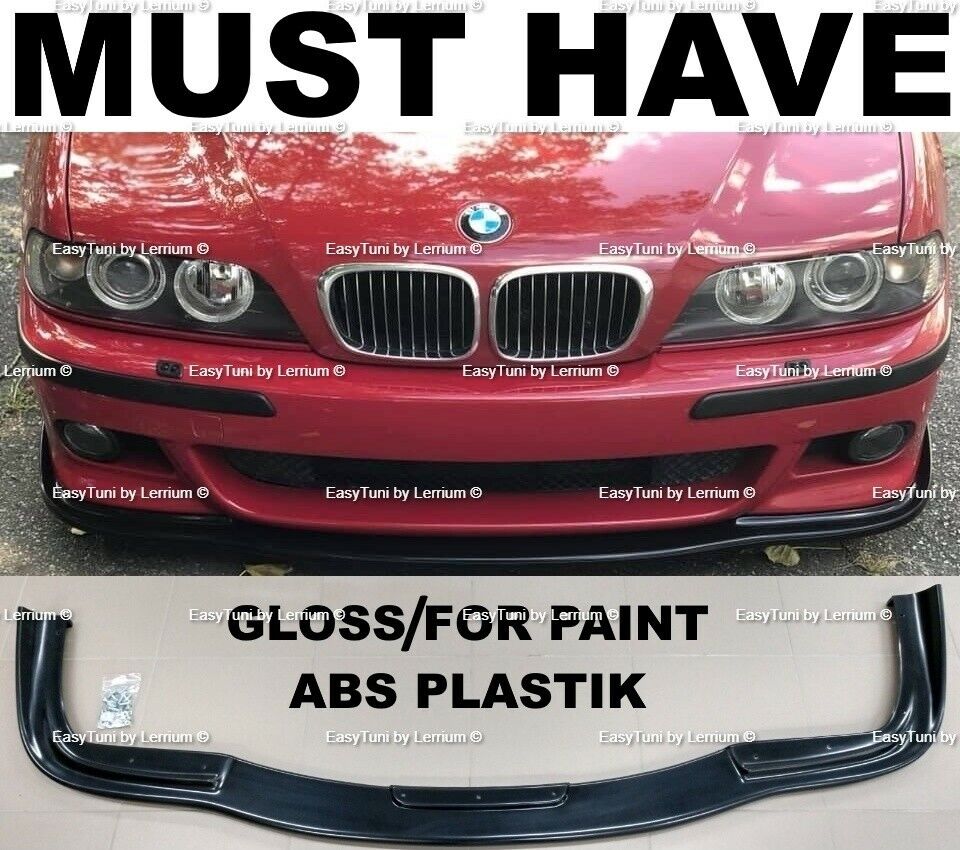 BMW E39 M5 front splitter lip spoiler, abs plastic gloss, video review