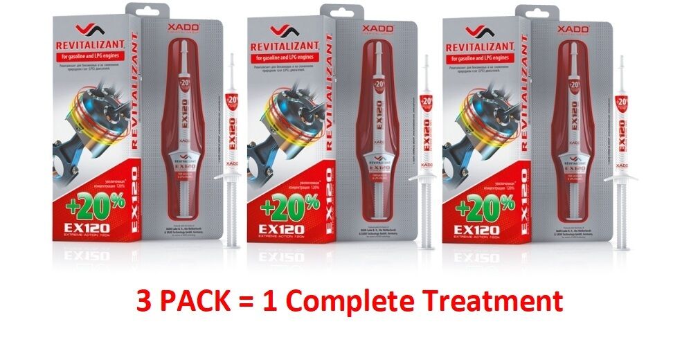 3 Pack XADO EX120 Gel Revitalizant for Gasoline Engines and LPG Repair Additive