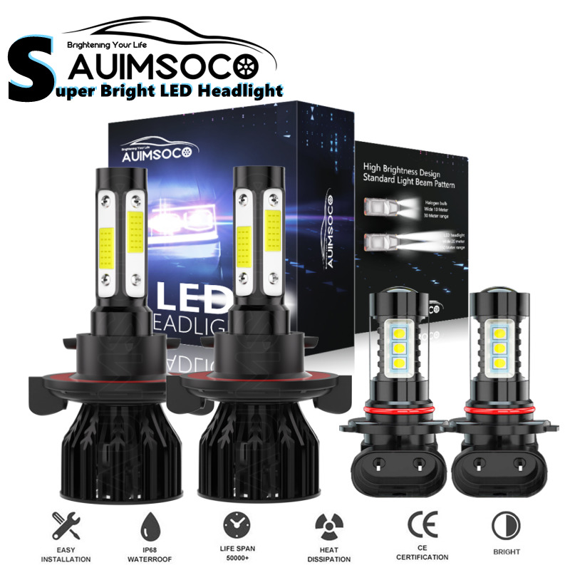 For 2004-2014 Ford F-150 F150 LED Headlight High Low Beam + Fog Light Bulbs Kit
