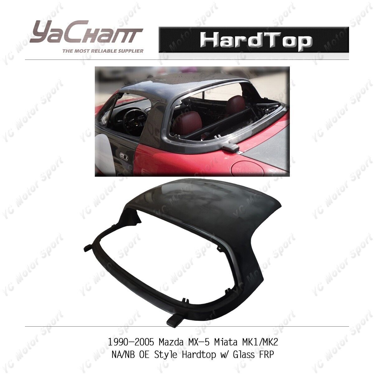 FRP Auto OE Hardtop w/ Glass Kit For 90-05 Mazda MX-5 Miata MK1/MK2 NA/NB