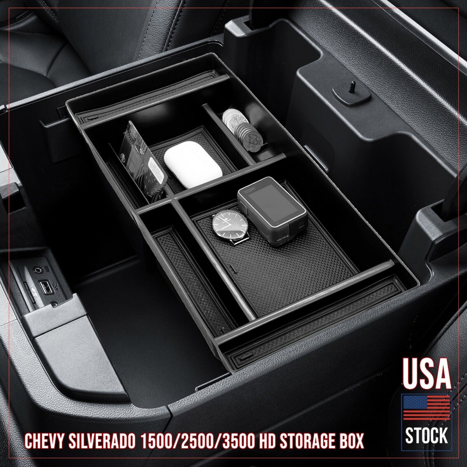 Center Console Organizer Tray For Chevy Silverado 1500 GMC Sierra 1500 2019-2023