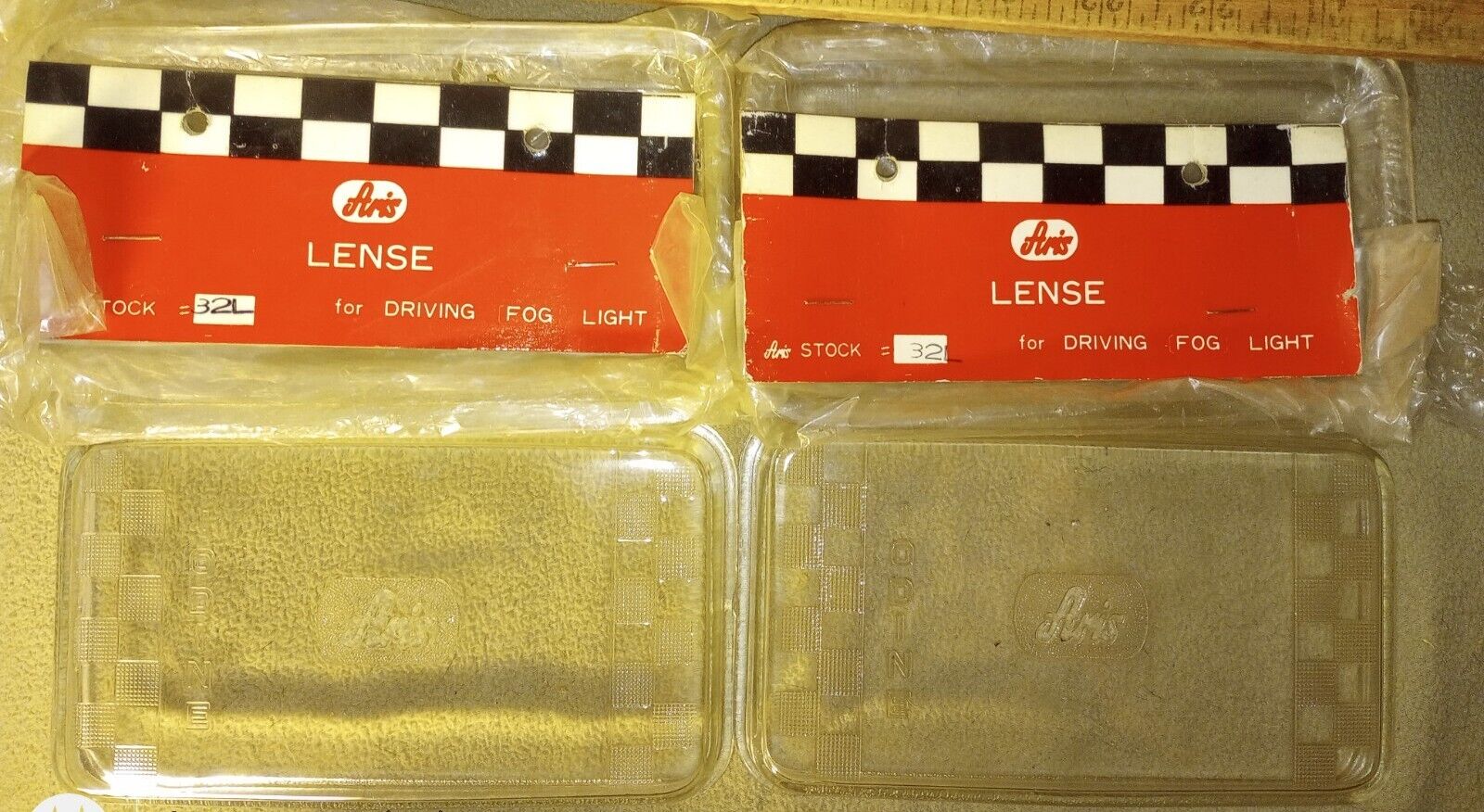 FOUR Vintage NOS ARIS 32L LenSEs CLEAR Glass IODINE 