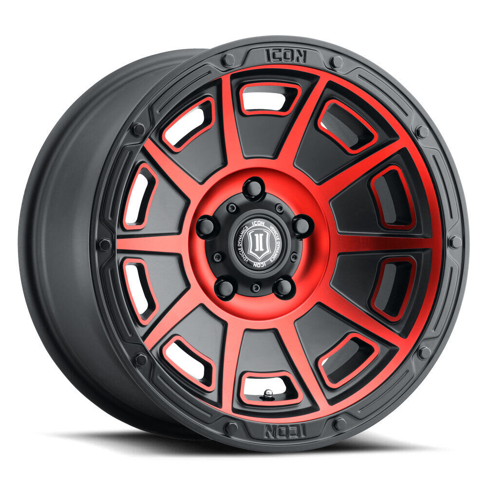 ICON ALLOYS VICTORY SAT BLK RED - 17 X 8.5 / 6X135 / 6MM / 5\