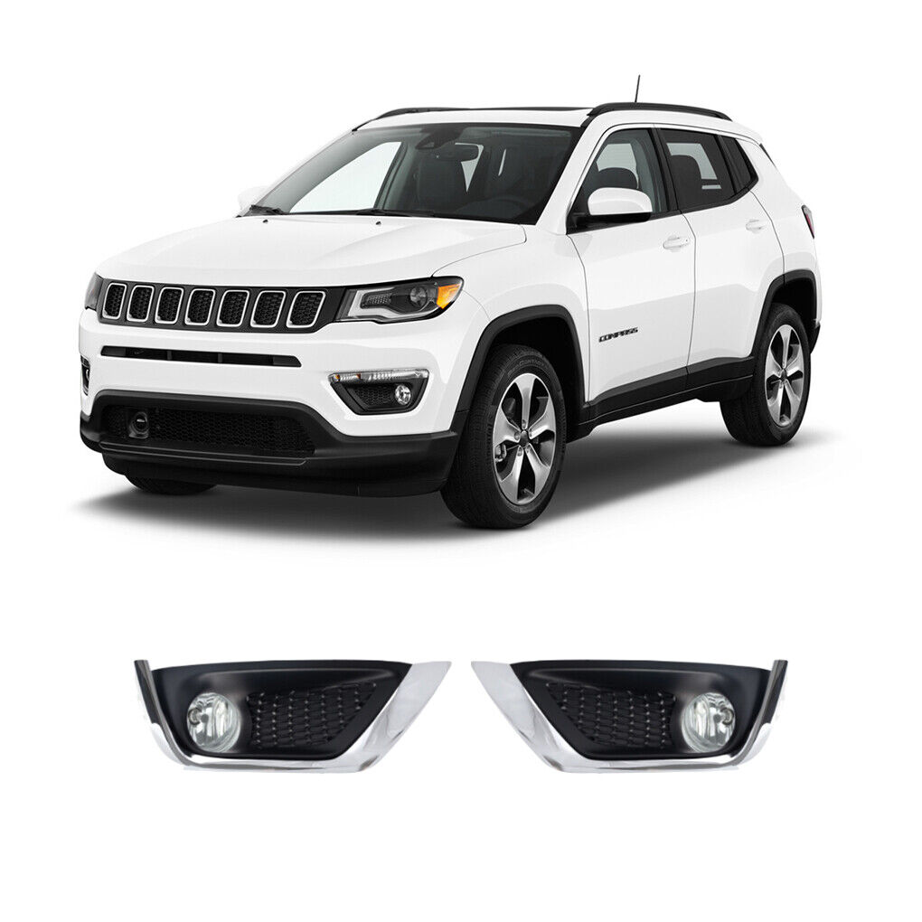 For 2017-2020 Jeep Compass Fog Lights Lamps and Assembly Set L&R Side