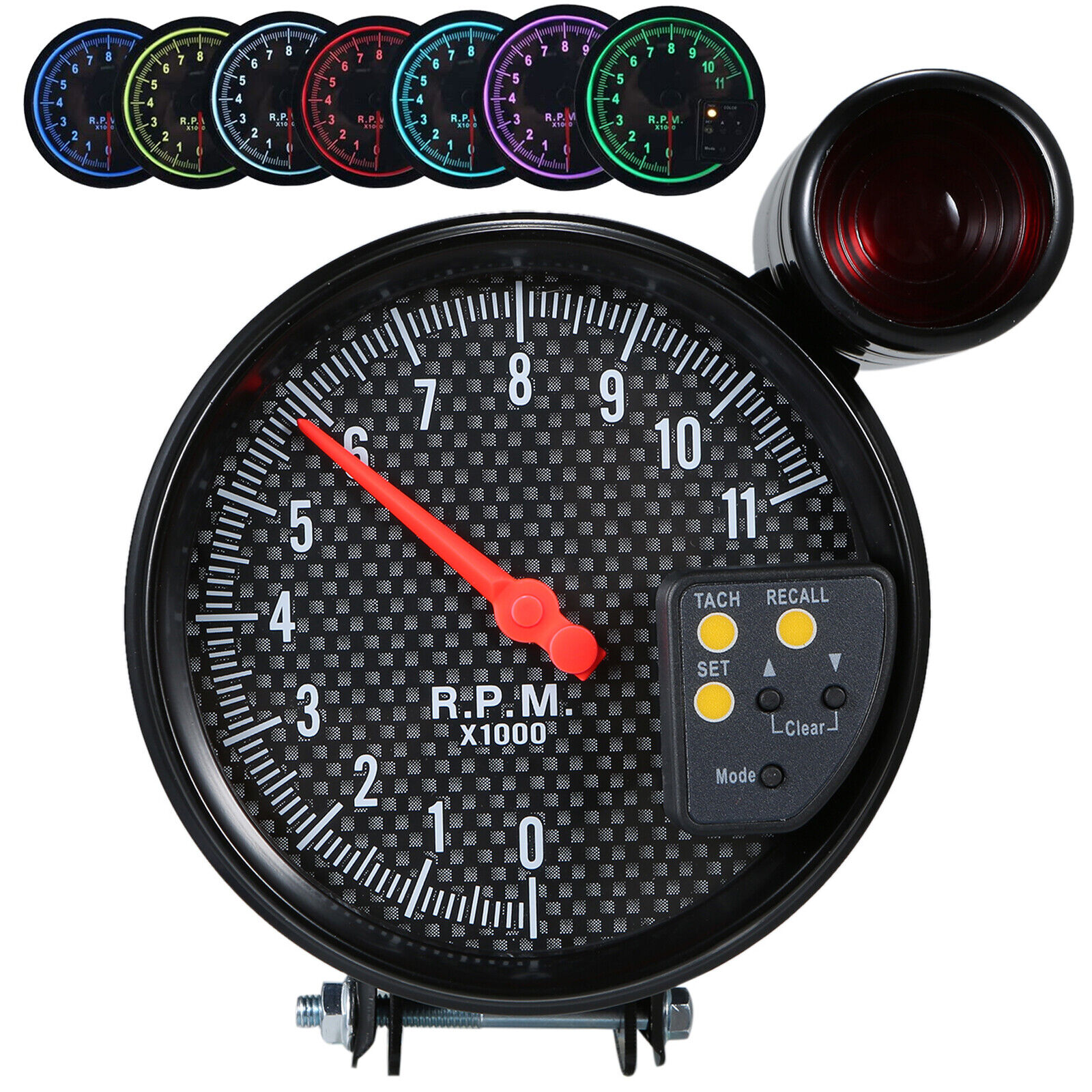 5 Inch Car 0-11000RPM Tachometer Gauge 7 color backlight w/LED Shift Light G8I0