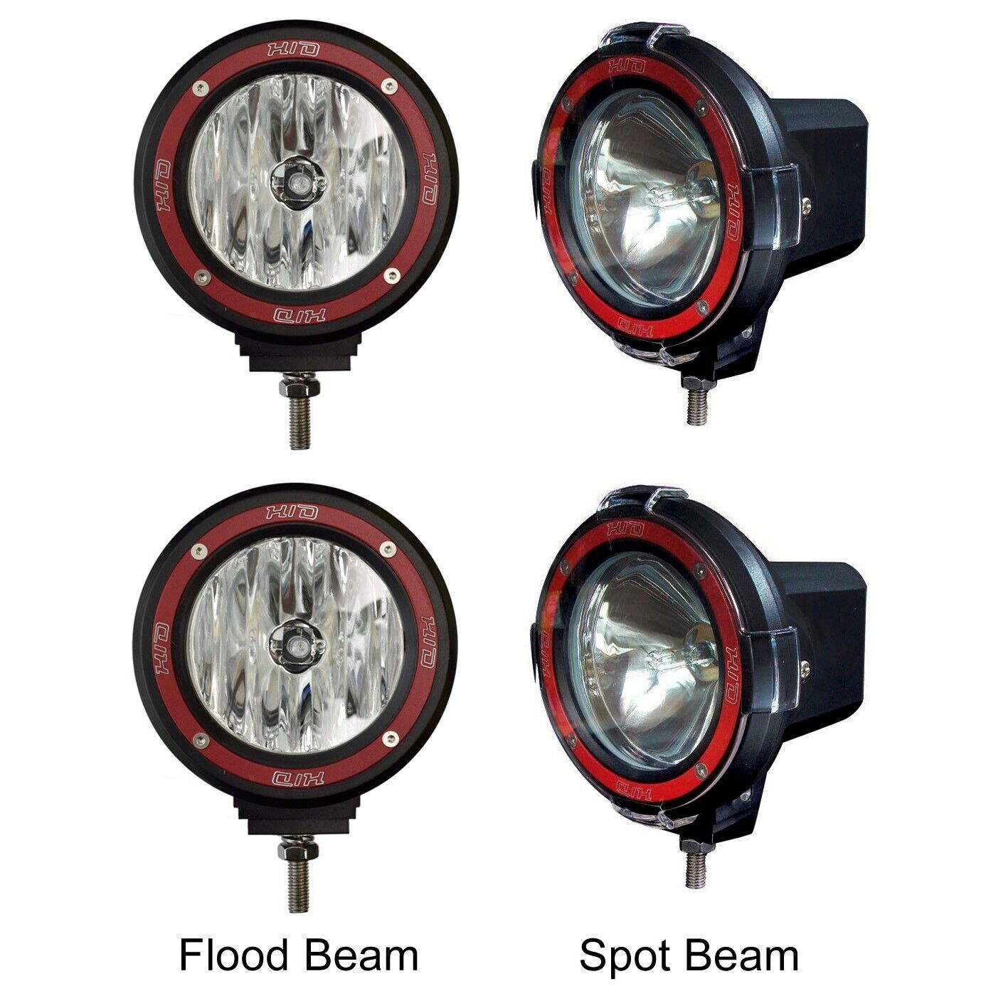 4 inches 4x4 Off Road 6000K 55W Xenon HID Fog Lamp Light 2pcs-Flood+2pcs-Spot