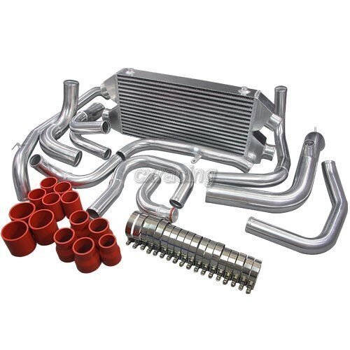 CXRacing Twin Turbo Intercooler Kit For 90-01 Mit. 3000GT GTO Dodge Stealth Red