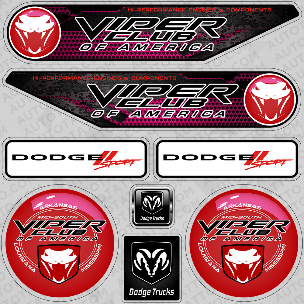 Dodge Viper Club Sport Medal Sport Car Sticker Vinyl 3D Decal Stripe Decorate