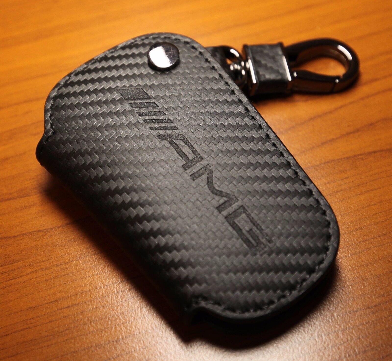 Mercedes AMG Carbon Fiber Style Genuine Leather Key Fob Holder Pouch C63s C43