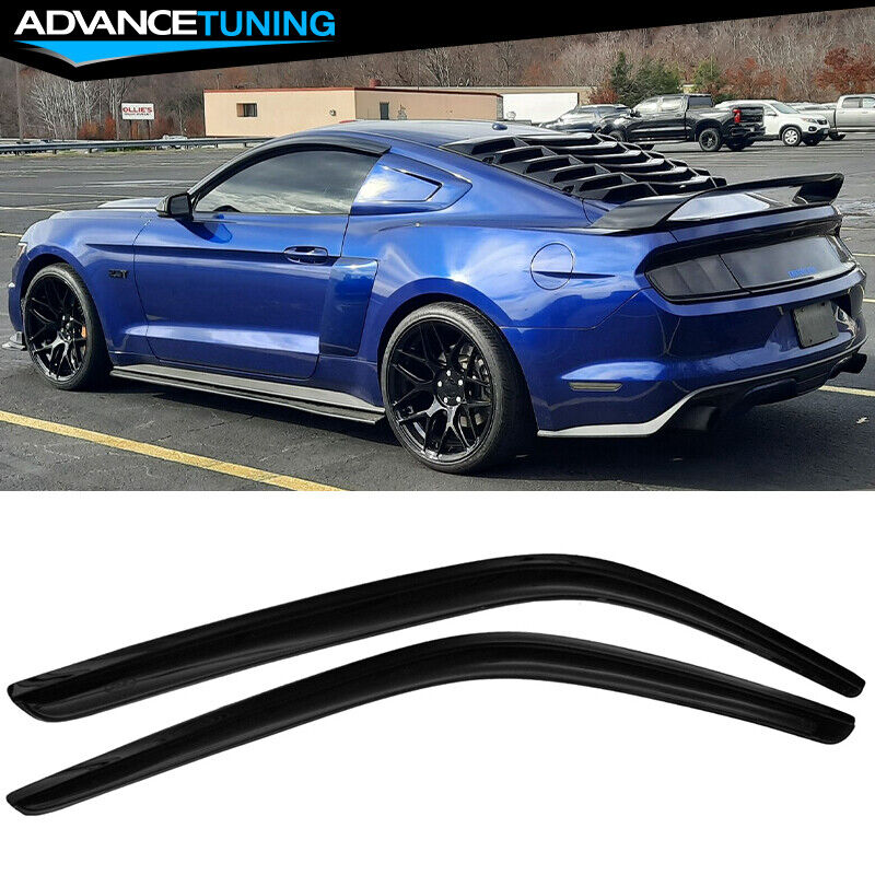 Fit 15-23 Ford Mustang Coupe Only Acrylic Window Visor Sun Rain Guard 2PCS