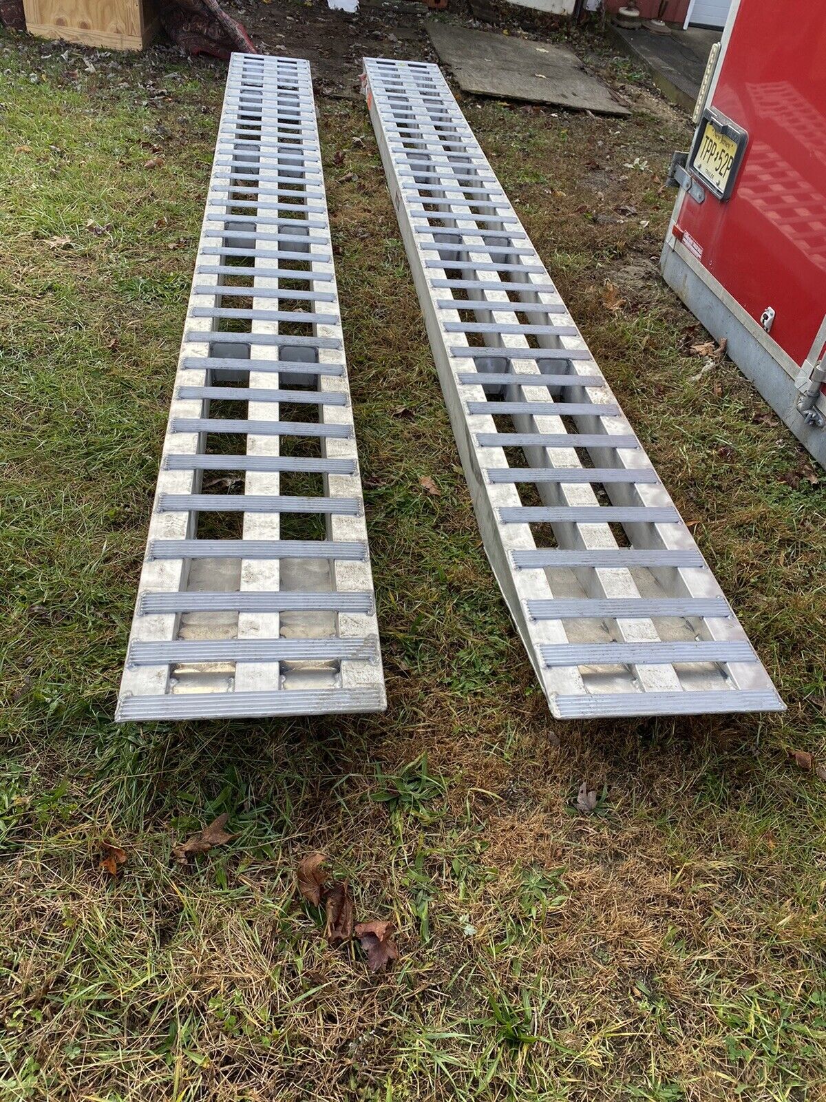 SALE   Aluminum ramps 16 x 1 1/2’ excellent condition no shipping