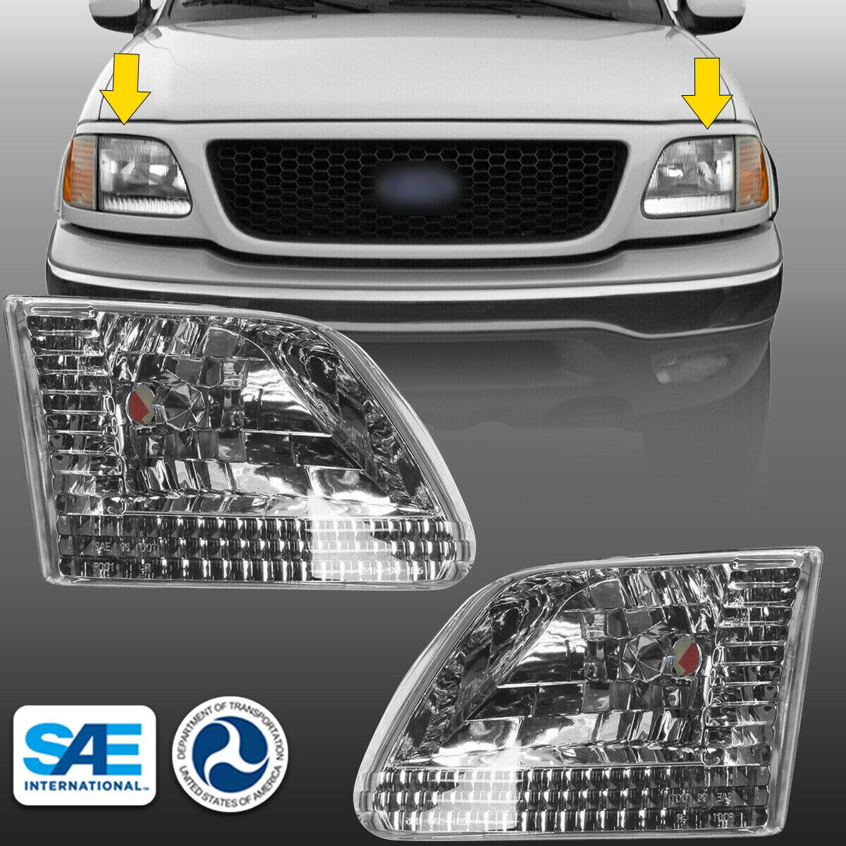 for 1997-2003 ford f-150 headlights 2004 heritage chrome headlamps Aftermarket